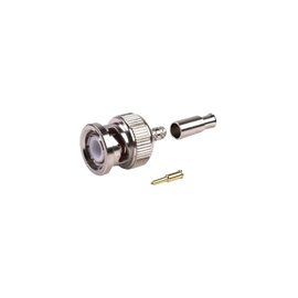 Conector BNC Macho de Anillo Plegable para Cables RG-174/U, 8216, Niquel/ Oro/ Teflón.