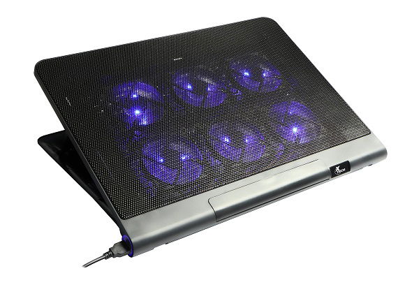 Xtech - Notebook stand - XTA-160 - Kyla - gaming - Laptop-size compatibility: Up to 17in - Number of fans: 6 LED Blue light - Adjustable height: 3 positions - Connectivity: 2 USB ports