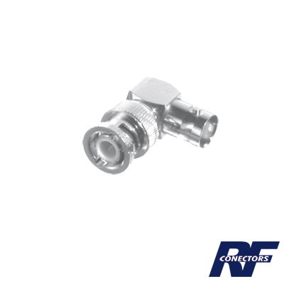 Adaptador en Ángulo Recto, de Conector BNC Macho a BNC Hembra, 50 Ohm (Monitor), Níquel/ Plata/ Teflón. Adaptador en Ángulo Recto, de Conector BNC Macho a BNC Hembra, 50 Ohm (Monitor), Níquel/ Plata/ Teflón.