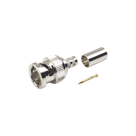 Conector BNC Macho de Anillo Plegable para Cable Coaxial 8279, 75 Ohm, tipo RG-59 Ni/Au/Teflon.