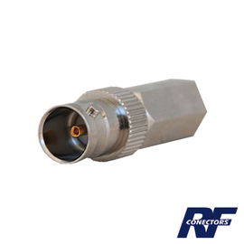 Conector BNC Hembra roscable para cable coaxial RG-59/U en 75 Ohm, Niquel /Plata /Delrin. Conector BNC Hembra roscable para cable coaxial RG-59/U en 75 Ohm, Niquel /Plata /Delrin.