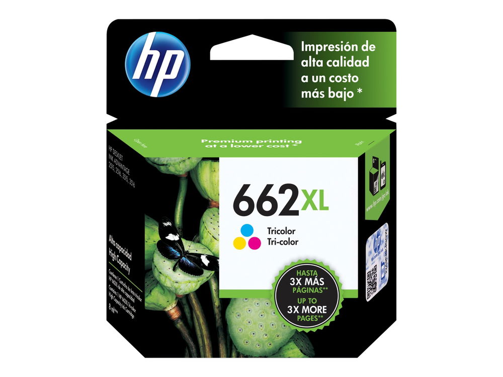 HP 662XL - Alto rendimiento - color (cian, magenta, amarillo) - original - Ink Advantage - cartucho de tinta - para Deskjet 1516, Ink Advantage 15XX, Ink Advantage 35XX, Ink Advantage 4645