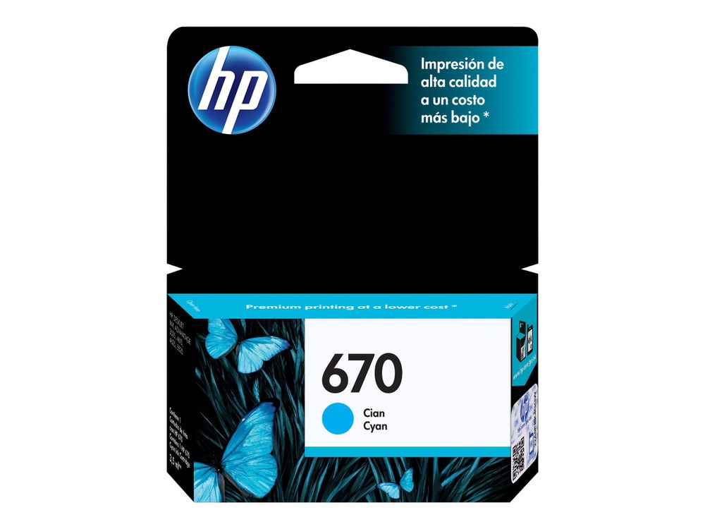 HP 670 - Cián - original - Ink Advantage - cartucho de tinta - para Deskjet Ink Advantage 3525, Ink Advantage 46XX, Ink Advantage 5525, Ink Advantage 6525 HP 670 - Cián - original - Ink Advantage - cartucho de tinta - para Deskjet Ink Advantage 3525, Ink Advantage 46XX, Ink Advantage 5525, Ink Advantage 6525