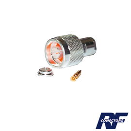 Conector N Macho de Rosca para Cables RG-8/X, LMR-240, BELDEN 9258, Plata / Oro / Teflón. Conector N Macho de Rosca para Cables RG-8/X, LMR-240, BELDEN 9258, Plata / Oro / Teflón.