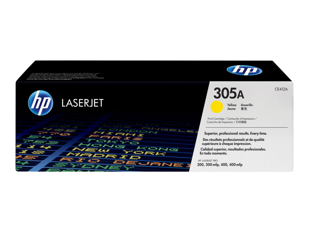 HP 305A - Amarillo - original - LaserJet - cartucho de tóner (CE412A) - para LaserJet Pro 300 M351, 400 M451, MFP M375, MFP M475