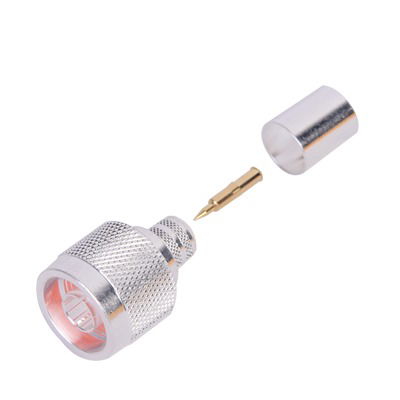 Conector N Macho de anillo plegable para cables RG-8/U (BELDEN 8237), RG213/U (8267), RG214 (8268). Conector N Macho de anillo plegable para cables RG-8/U (BELDEN 8237), RG213/U (8267), RG214 (8268).
