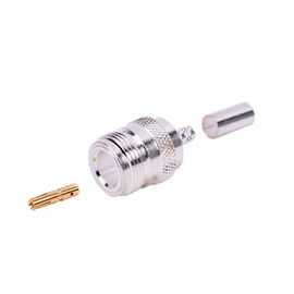 Conector N Hembra de Anillo Plegable para Cables RG-58/U, Níquel/ Oro/ Teflón. Conector N Hembra de Anillo Plegable para Cables RG-58/U, Níquel/ Oro/ Teflón.