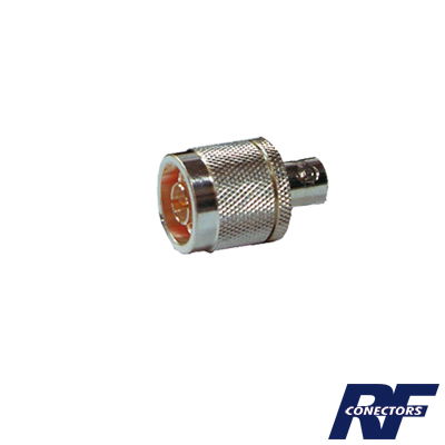 Adaptador en Línea de Conector N Macho a BNC Hembra, Plata/ Oro/ Teflón. Adaptador en Línea de Conector N Macho a BNC Hembra, Plata/ Oro/ Teflón.