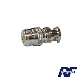 Adaptador en Linea para 50 Ohm, de Conector N Hembra a BNC Macho, Plata /Oro /Teflón. Adaptador en Linea para 50 Ohm, de Conector N Hembra a BNC Macho, Plata /Oro /Teflón.