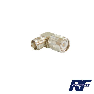 Adaptador en Ángulo Recto de Conector TNC Macho a TNC Hembra, Níquel/ Oro/ Teflón. Adaptador en Ángulo Recto de Conector TNC Macho a TNC Hembra, Níquel/ Oro/ Teflón.