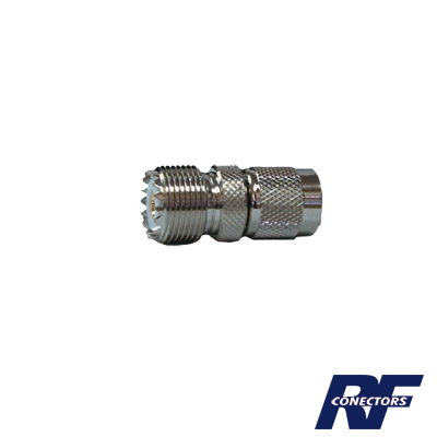 Adaptador en Línea de Conector TNC Macho a Conector UHF Hembra (SO-239), Níquel/ Oro/ Teflón. Adaptador en Línea de Conector TNC Macho a Conector UHF Hembra (SO-239), Níquel/ Oro/ Teflón.