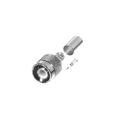 Conector TNC Macho de Anillo Plegable para Cable RG-59/U, Grupo D, Níquel/ Gold/ Delrin. Conector TNC Macho de Anillo Plegable para Cable RG-59/U, Grupo D, Níquel/ Gold/ Delrin.