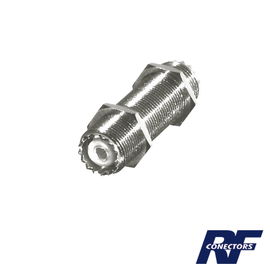 Adaptador Pasamuros de Doble UHF Hembra (SO-239), Montaje para Panel con Rosca Estándar. Adaptador Pasamuros de Doble UHF Hembra (SO-239), Montaje para Panel con Rosca Estándar.