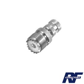 Adaptador de Conector Mini UHF Macho a UHF Hembra (SO-239), Níquel/ Oro/ Teflón. Adaptador de Conector Mini UHF Macho a UHF Hembra (SO-239), Níquel/ Oro/ Teflón.