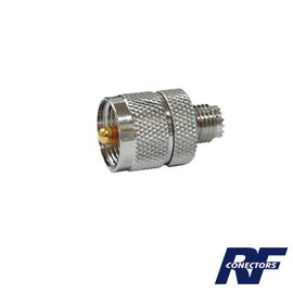 Adaptador en Línea de Conector Mini UHF Hembra a UHF Macho (PL-259), Níquel/ Oro/ Teflón. Adaptador en Línea de Conector Mini UHF Hembra a UHF Macho (PL-259), Níquel/ Oro/ Teflón.