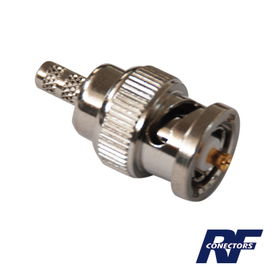 Conector BNC Macho Inverso, de anillo plegable para cables RG-58/U, RG-142/U. Conector BNC Macho Inverso, de anillo plegable para cables RG-58/U, RG-142/U.