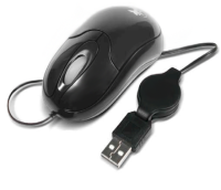 Xtech XTM-150  - Ratón - Cableado - USB - Negro - Optico - Cable Retráctil
