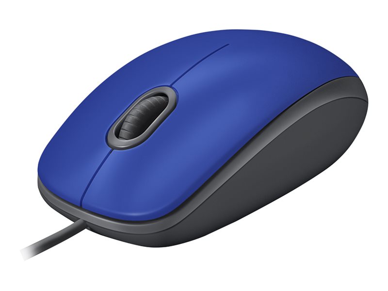 Logitech M110 Silent - Ratón - diestro y zurdo - óptico - 3 botones - cableado - USB - azul
