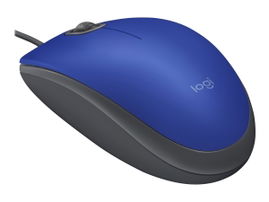 Logitech M110 Silent - Ratón - diestro y zurdo - óptico - 3 botones - cableado - USB - azul