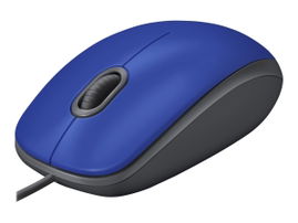 Logitech M110 Silent - Ratón - diestro y zurdo - óptico - 3 botones - cableado - USB - azul