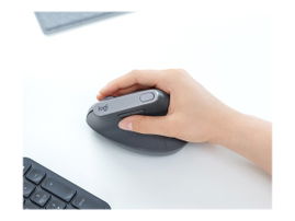 Logitech MX Vertical - Ratón vertical - ergonómico - óptico - 6 botones - inalámbrico, cableado - Bluetooth, 2.4 GHz - receptor inalámbrico USB - grafito