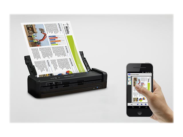 Epson WorkForce ES-300W - Escáner de documentos - Sensor de imagen de contacto (CIS) - a dos caras - Letter - 600 ppp x 600 ppp - hasta 25 ppm (mono) / hasta 25 ppm (color) - Alimentador automático de documentos (ADF) (20 hojas) - hasta 500 exploraci