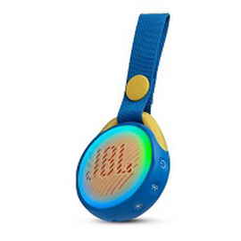 JBL JR POP - Speaker - Blue - Bluetooth - 5 horas de tiempo de reproducción – Resistente al agua IPX7 – Luces multicolor – integradas - Ultraportátil con correa