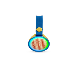 JBL JR POP - Speaker - Blue - Bluetooth - 5 horas de tiempo de reproducción – Resistente al agua IPX7 – Luces multicolor – integradas - Ultraportátil con correa