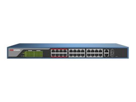 Hikvision DS-3E1326P-E - Conmutador - Gestionado - 24 x 10/100 (PoE) + 2 x Gigabit SFP combinado - sobremesa - PoE (370 W)