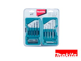 Juego de accesorios multipropósito 17 piezas para metal, concreto, madera y puntas para atornillar.