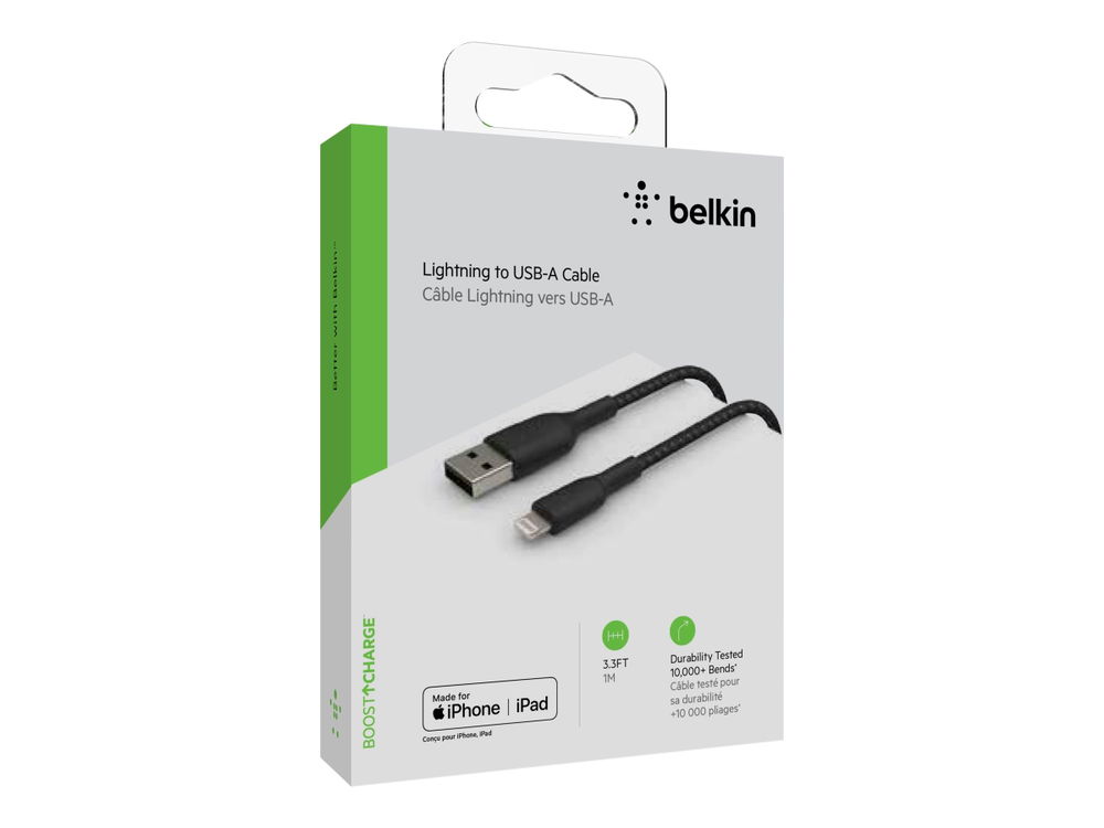 Belkin BoostCharge - Cable Lightning - Lightning macho a USB macho - 1 m - negro