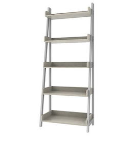 Xtech - Librería - escalera - 5 baldas - PVC, madera, madera aglomerada, acero, marco de acero con recubrimiento de polvo - abedul mate