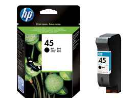 HP 45 - 42 ml - negro - original - cartucho de tinta - para Deskjet 83X; Officejet G55, g85, R40, R60, R80, T45, T65; Officejet Pro 11XX; psc 500