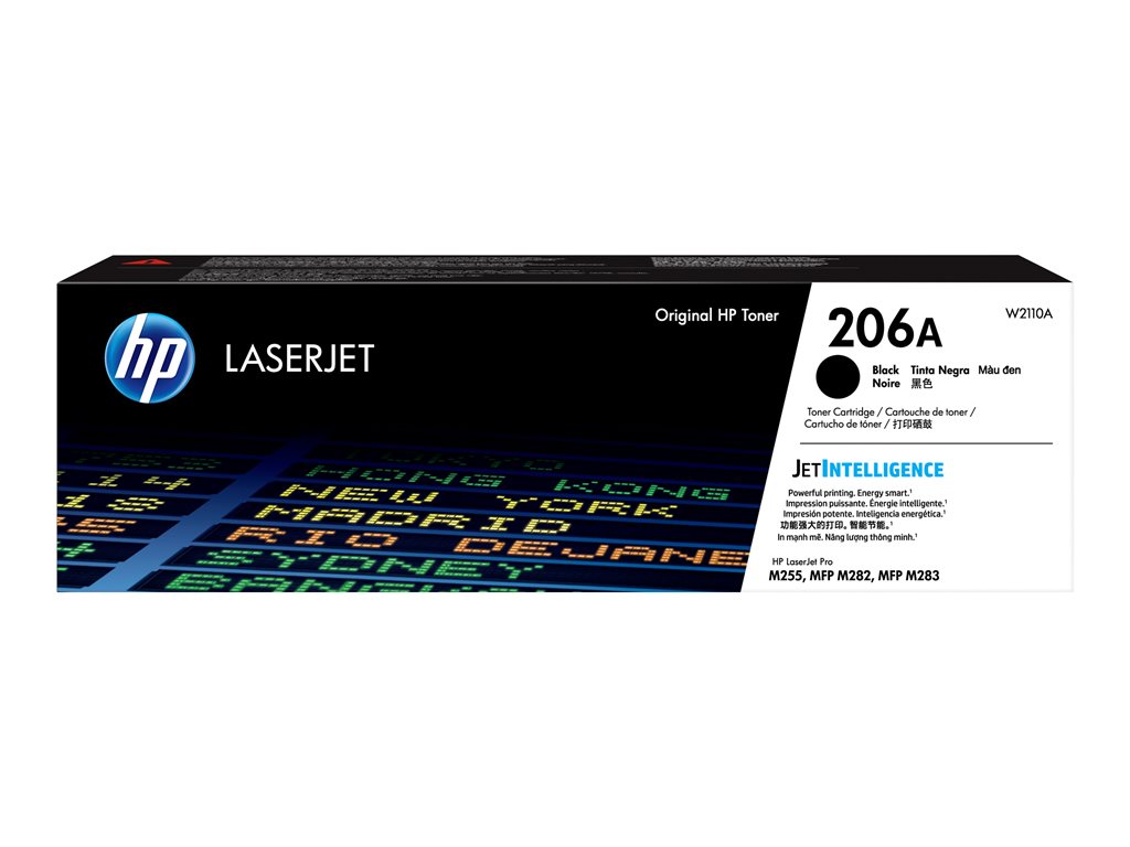 HP 206A - Negro - original - LaserJet - cartucho de tóner (W2110A) - para Color  LaserJet Pro M255dw, M255nw, MFP M282nw, MFP M283cdw, MFP M283fdn, MFP  M283fdw