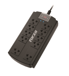 Forza Power Technologies - Surge suppressor - AC 110/220 V - 10 Tomas de Corriente - Material retardador de llama - Interruptor automático de sobrecarga