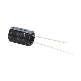 Capacitor Electrolítico de Aluminio, 470 µFd, 16 Vcd,  8 x 11 mm, 105 °C.