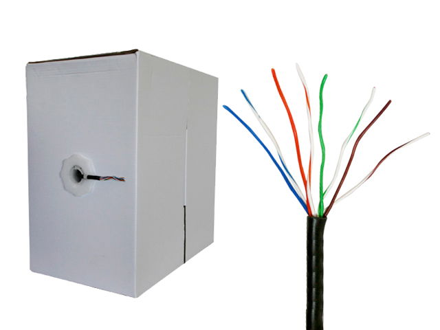 CABLE UTP CAT5E MAXICABLE NEGRO RECUBRIMIENTO DE COBRE CCA 305 MTS PARA APLICACIONES DE CCTV Y REDES DOMESTICAS, CUBIERTA PVC
