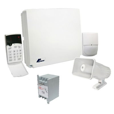 Kit de alarma 4-8 zonas con teclado de iconos, 1 detector de movimiento digital y sirena de 30 WATTS Kit de alarma 4-8 zonas con teclado de iconos, 1 detector de movimiento digital y sirena de 30 WATTS