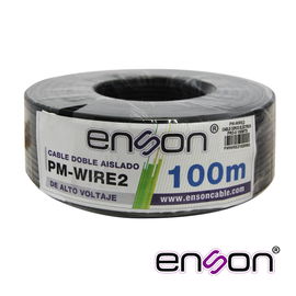 CABLE DOBLE AISLADO ENSON PM-WIRE2 PARA CONEXIÓN DE CERCAS ELECTRIFICADAS, DOBLE AISLANTE PARA MEJOR PROTECCION EN INSTALACION, BOBINA DE 100 METROS, CONEXIÓN PARA ENERGIZADOR Y LINEAS DE ALTA TENSION, COMPATIBLE CON TODOS LOS ENERGIZADORES YONUSA