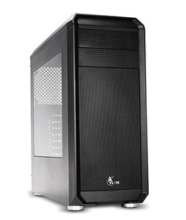 Xtech XT-GMR1 Chasis de PC para Gaming - Negro - Ventilador LED Azul - Ventana de panel lateral de acrílico - ATX - Sin fuente de poder(PS/2) - Hasta 7 ventiladores, Con una unidad pre-instalada de 120mm con 4 LEDs