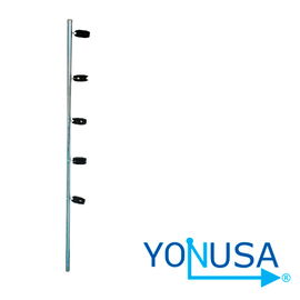 POSTE ESQUINA PREMIUM YONUSA CIRCULAR 1pulg DE DIÁMETRO PARA ESQUINA DE 1.20MTS GALVANIZADO CON 5 AISLADRES