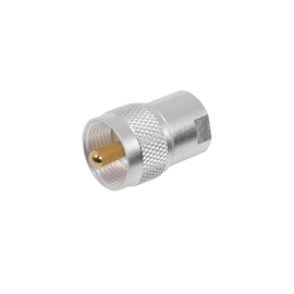 Adaptador UNIDAPT Hembra a UHF Macho (PL-259). Plata / Oro / Teflón.