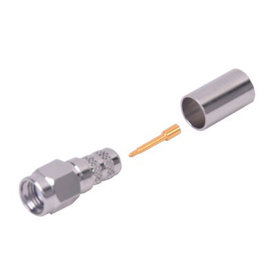 Conector SMA Macho de Anillo Plegable para Cables LMR-240, RG-8/X, 9258, Niquel/Oro/Teflón. Conector SMA Macho de Anillo Plegable para Cables LMR-240, RG-8/X, 9258, Niquel/Oro/Teflón.