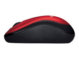 Logitech M185 - Ratón - diestro y zurdo - óptico - inalámbrico - 2.4 GHz - receptor inalámbrico USB - rojo
