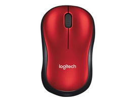 Logitech M185 - Ratón - diestro y zurdo - óptico - inalámbrico - 2.4 GHz - receptor inalámbrico USB - rojo