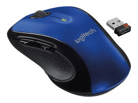 Logitech M510 - Ratón - diestro - laser - 7 botones - inalámbrico - 2.4 GHz - receptor inalámbrico USB - azul