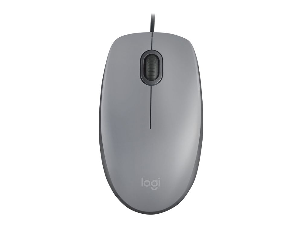 Logitech M110 Silent - Ratón - diestro y zurdo - óptico - 3 botones - cableado - USB - gris