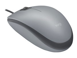 Logitech M110 Silent - Ratón - diestro y zurdo - óptico - 3 botones - cableado - USB - gris