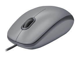 Logitech M110 Silent - Ratón - diestro y zurdo - óptico - 3 botones - cableado - USB - gris