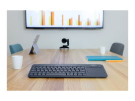 Logitech Wireless Touch Keyboard K400 Plus - Teclado - con panel táctil - inalámbrico - 2.4 GHz - negro